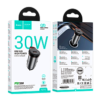 Автомобильное З/У HOCO NZ16 Type-C 30W PD,QC серый