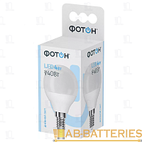 Лампа светодиодная Фотон P45 E14 9W 3000К 100-265V шар (1/10/50)