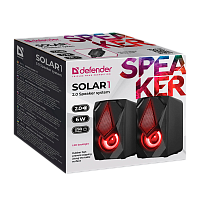 Колонки 2.0 Defender Solar 1 6W Jack 3.5мм черный (1/20)