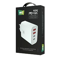 Сетевое З/У MORE CHOICE NC95 2USB+2Type-C 3.0A 65W PD3.0 белый (1/50/200) 