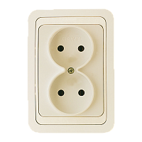 Розетка Makel Mimoza 2гн. 16A кремовый 25017 (1/12)