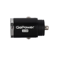 Автомобильное З/У GoPower GPQC12 1USB+1Type-C 22.5W Мини черный (1/100) 