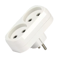 Разветвитель Smartbuy 2р.Б/З 10A белый (1/20)