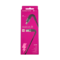Кабель Borofone BX32 USB (m)-microUSB (m) 1.0м 2.4A нейлон черный (1/360)
