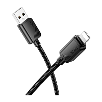 Кабель HOCO X113 USB (m)-Lightning (m) 1м 2.4A нейлон черный (1/31/310)