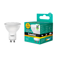 Лампа светодиодная Camelion MR16 GU10 5W 3000К 170-265V софит матовая (1/5/100)
