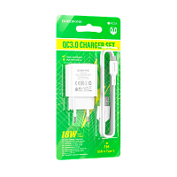 Сетевое З/У Borofone BA72A 1USB 18W QC3.0 белый (1/75/300)