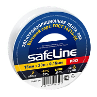 #Изолента Safeline 15мм*20м ПВХ белый (10/200)