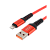 *Кабель GoPower GP02L USB (m)-Lightning (m) 1.0м 2.4A нейлон красный (1/200/800) 