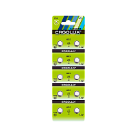 Батарейка Ergolux G5/LR754/LR48/393A/193 BL10 Alkaline 1.5V (10/100/2000)