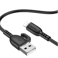 Кабель Borofone BX91 USB (m)-Lightning (m) 1м 2.4A силикон черный (1/360)