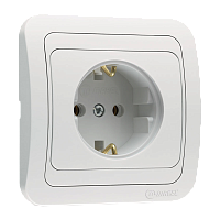Розетка Makel Mimoza 1гн. 16A С/З белый 12028M (1/12)