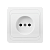 Розетка Smartbuy 1-местная без заземления 10А белая, керамика "Марс"