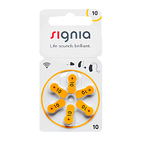 Батарейка Siemens Signia ZA10 BL6 Zinc Air 1.45V (6/60/300)