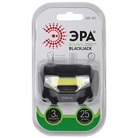 Фонарь налобный ЭРА GB-501 Blackjack 3W COB от батареек 3 режима черный