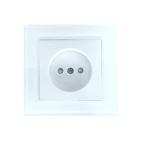 Розетка Прогресс Glass 1гн. 10A Б/З ABS + Керамика белый (1/10/200)