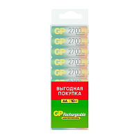 Аккумулятор бытовой GP HR6 AA BL10 NI-MH 2700mAh в пластиковой упаковке (10/200) R