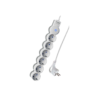 Удлинитель Космос 6р.С/З 10A 3.0м с выкл. ПВС 3х0.75мм² IP20 белый (1/30)