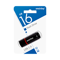 Флеш-накопитель Smartbuy Crown Compact 16GB USB2.0 пластик черный