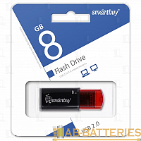 Флеш-накопитель Smartbuy Click 8GB USB2.0 пластик черный красный