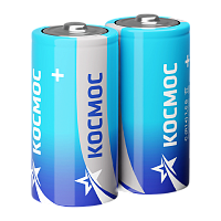 Батарейка Космос R14 C Shrink 2 Zinc Carbon 1.5V (2/24/288)