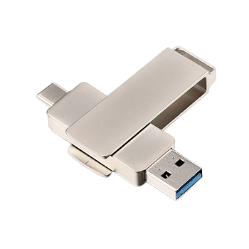 Флеш-накопитель GoPower MODERN 64GB USB3.0 Type-C (m) металл серый (1/500) 