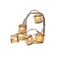 Гирлянда Космос Барабаны 10LED 1.8+0,3м 5х4cм белый теплый (1/24) 