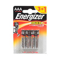 Батарейка Energizer PLUS+Power Seal LR03 AAA BL3+1 Alkaline 1.5V (4/48)
