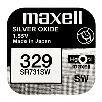 Батарейка Maxell 329 (SR731SW) BL1 Silver Oxide 1.55V 0%Hg (1/10/100)