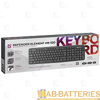 Клавиатура проводная Defender HB-520 Element классическая PS/2 1.5м черный (1/20)