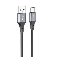 Кабель HOCO X86 USB (m)-microUSB (m) 1м 3.0A силикон черный (1/360)