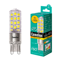 Лампа светодиодная Camelion G9 6W 3000К 170-265V капсула прозрачная (1/5/500)
