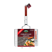 Решетка для барбекю "Сибирская", средняя, (360 х 270 мм) + вилка в подарок, "ПИКНИЧОК" (1/8)