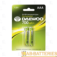 Аккумулятор бытовой Daewoo HR03 AAA BL2 NI-MH 700mAh (2/20/100)