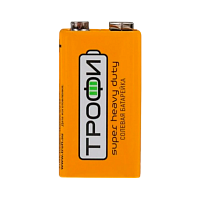 Батарейка Трофи Super Крона 6F22 Shrink 1 Heavy Duty 9V (1/10/500/14000)