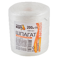 Шпагат ПП Рыжий кот бобина 1200тэкс 200м. белый (1/25)