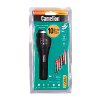 Фонарь ручной Camelion LED5136 10W LED 5 режимов+ZOOM +3AAA черный (1/6/24)