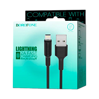 Кабель Borofone BX1 USB (m)-Lightning (m) 1.0м 2.0A ПВХ черный (1/50/200)