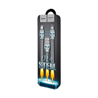 Кабель HOCO U14 USB (m)-microUSB (m) 1.2м 2.4A силикон серый (1/50/300)