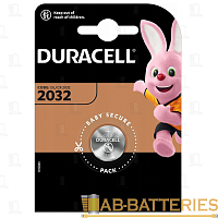 Батарейка Duracell CR2032 BL1 Lithium 3V (1/10/100)  | Ab-Batteries | Элементы питания и аксессуары для сотовых оптом