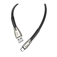 Кабель HOCO U58 USB (m)-Type-C (f) 1.2м 2.4A TPE черный (1/30/300)