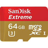 Карта памяти microSD SanDisk EXTREME 64GB Class10 UHS-I (U3) 90 МБ/сек с адаптером