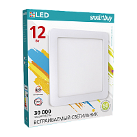 Светильник настенный Smartbuy SBL-SqSDL-12-4K 12W 220V 1LED IP20 накладной белый (1/40)
