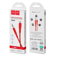 Кабель AUX HOCO UPA18 Jack 3.5mm (m)-Lightning (m) 1м TPE красный (1/31/310)