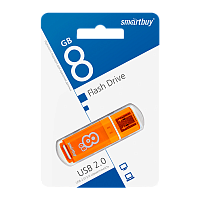 Флеш-накопитель Smartbuy Glossy 8GB USB2.0 пластик оранжевый 