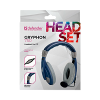 Наушники полноразмерные Defender 750 Gryphon с микр. синий (1/20)