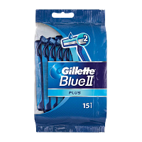 Бритва Gillette Blue II Plus 2 лезвия пластиковая ручка 15шт.