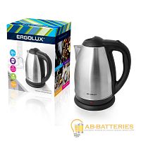 Электрочайник Ergolux ELX-KS01-C72 2300W 1.8л серебряный черный (1/12)