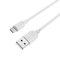 Кабель Borofone BX14 USB (m)-microUSB (m) 2м 2.4A ПВХ белый (1/360)