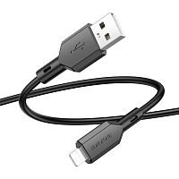 Кабель Borofone BX70 USB (m)-Lightning (m) 1м 2.4A ПВХ черный (1/360)